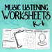 Music Listening Worksheets Level One